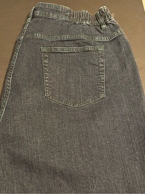 NWOT Denim & Co. 5-Pocket Dark Wash Stretch Jeans Side Elastic Waist Plus 1X